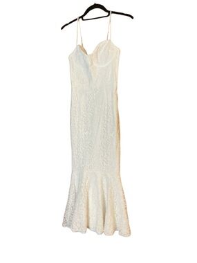 Lulus White Lace Bustier Mermaid Midi Dress - Class of 2026 Graduation - XS